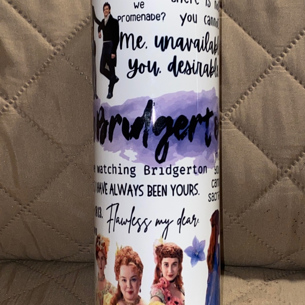 Bridgerton 20oz tumbler.
